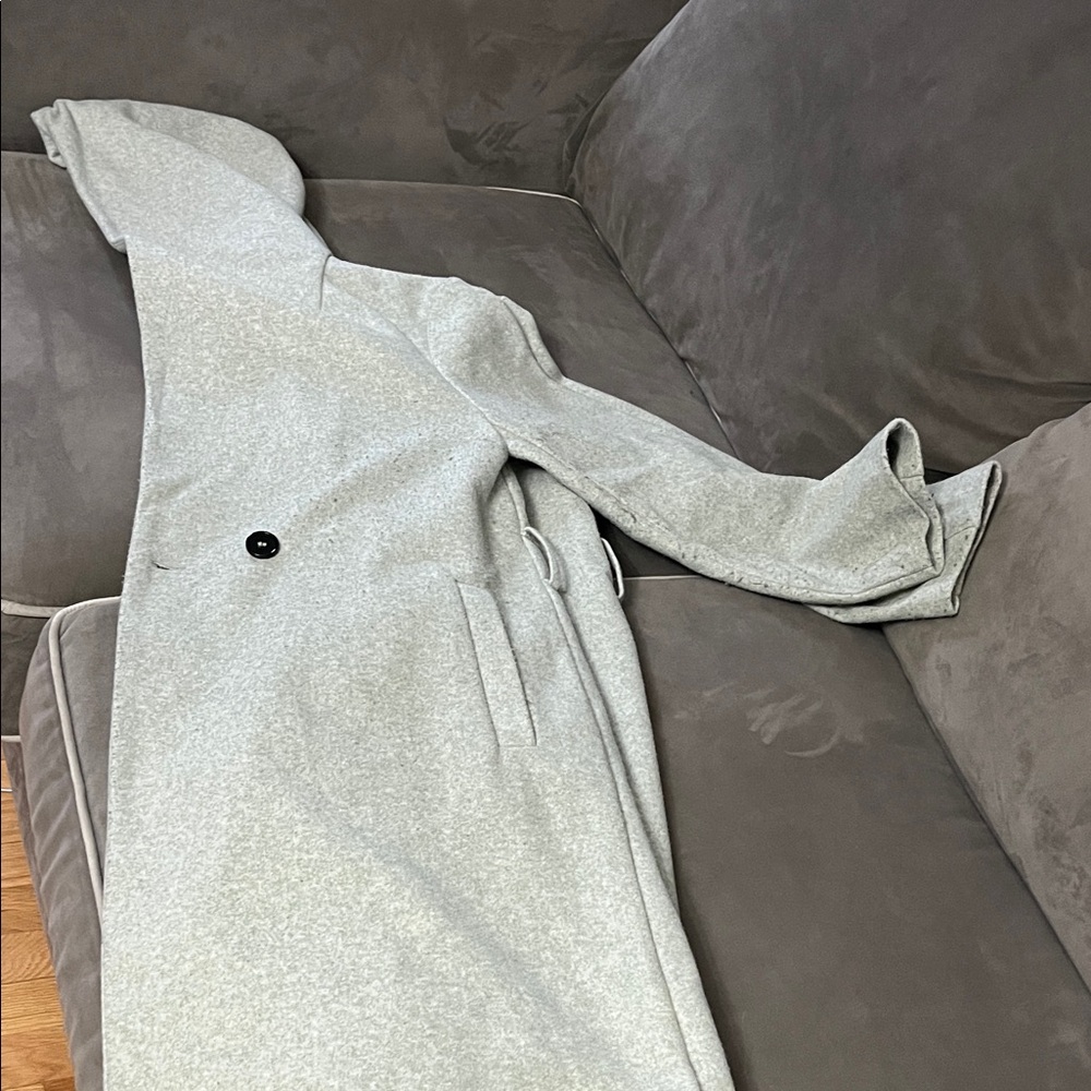 Zara heathered light green Hooded Coat